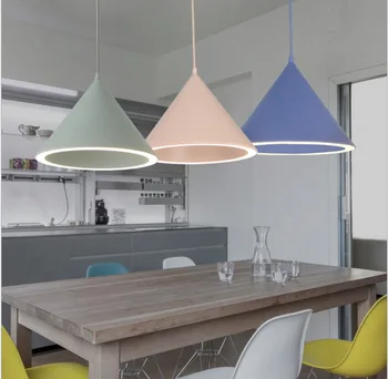 

nordic pendant lights for home lighting modern hanging lamp iron lampshade led bulb bedroom coffee kitchen light 90-260v e27