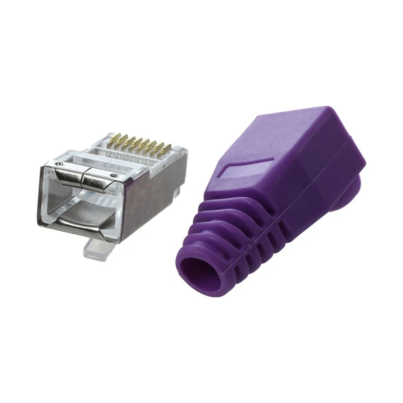 30 шт. металлические экранированные 8P8C RJ45 Plug Сетевые соединители w защитный рукав