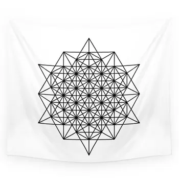 

Star Tetrahedron Sacred Geometry Void Theory Tapestry Wall Hanging White Tapestries Art Throw Towel Sheet Table Cloth Home Decor