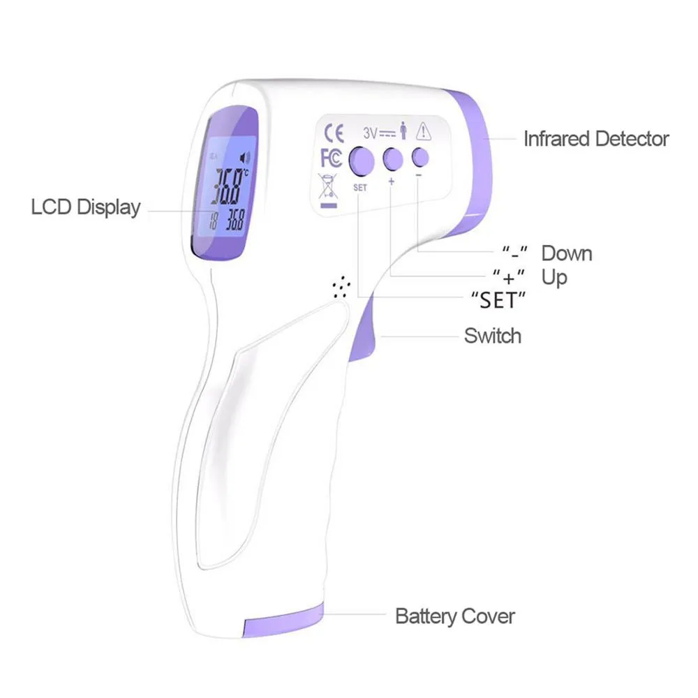 

Non-Contact IR Infrared Baby forehead Thermometer Laser LCD Backlight Digital Pyrometer Forhead Body Temperature Meter