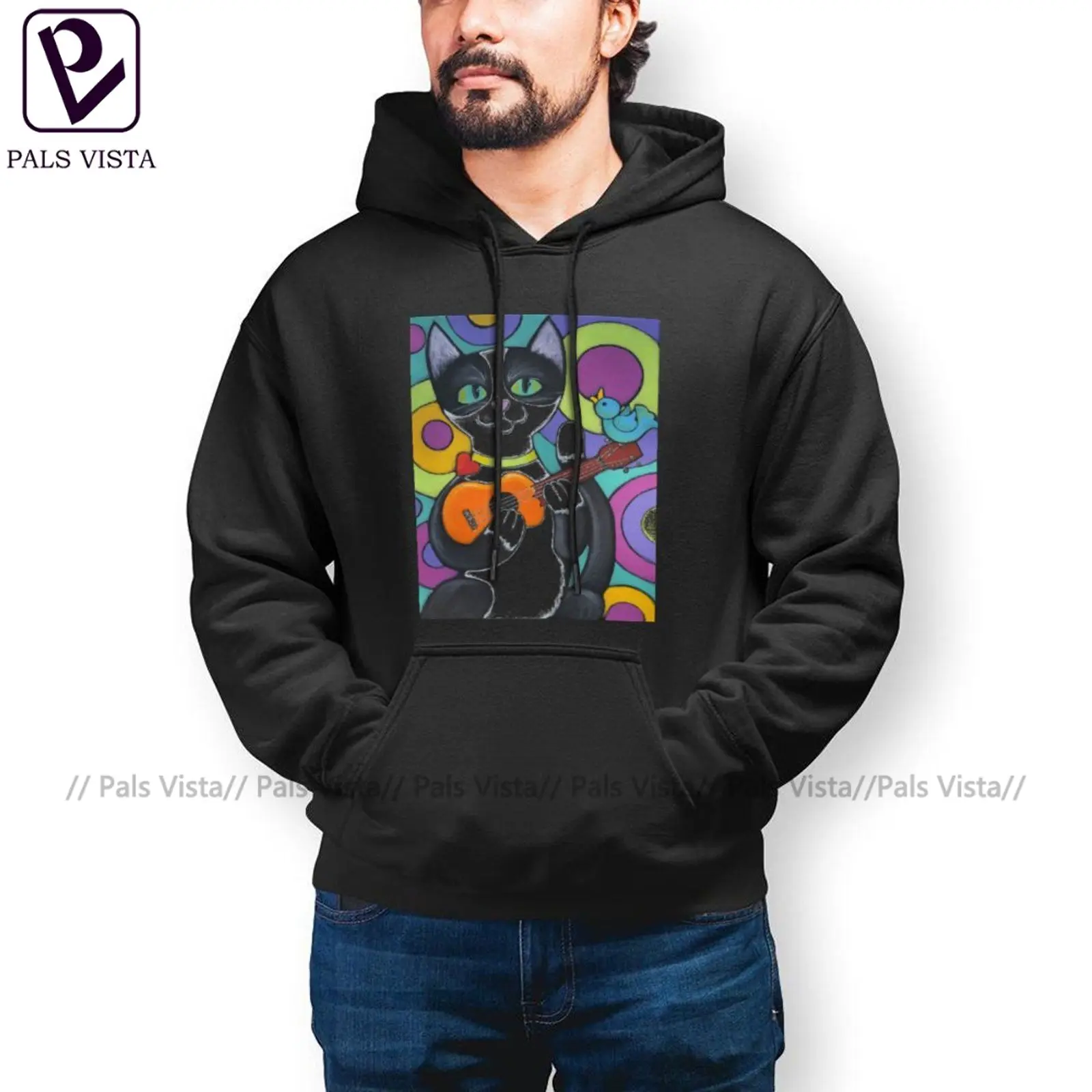 

Fashion Cat Tuxedo Ukulele Serenade Hoodie Outdoor Warm Hoodies Long Sleeve Cotton Pullover Hoodie Mens XXL