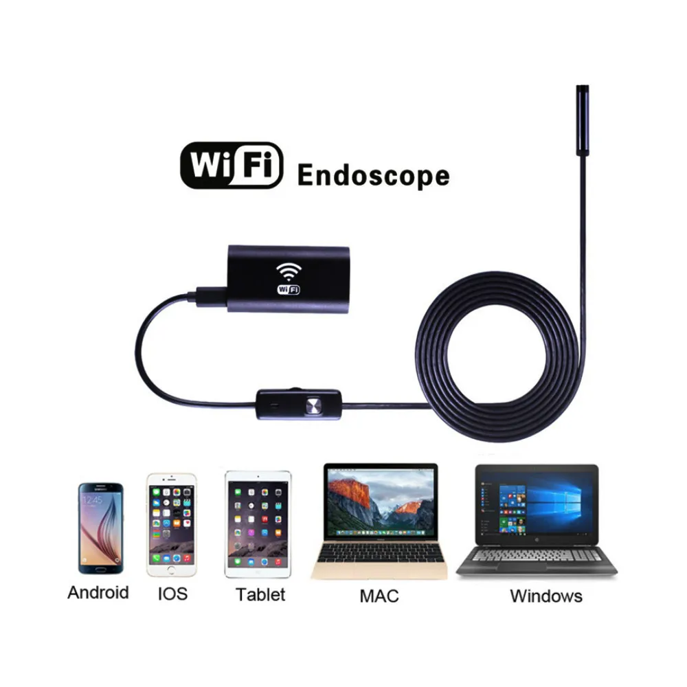 Waterproof Camera Wifi Endoscope 1M 2M 3.5M 5M 10M Borescope Soft Wifi Endoscope Camera Borescope Camera For Android IOS