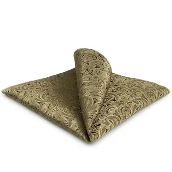 

EH16 Brown Paisley Pocket Square Fashion Handkerchief Classic Wedding