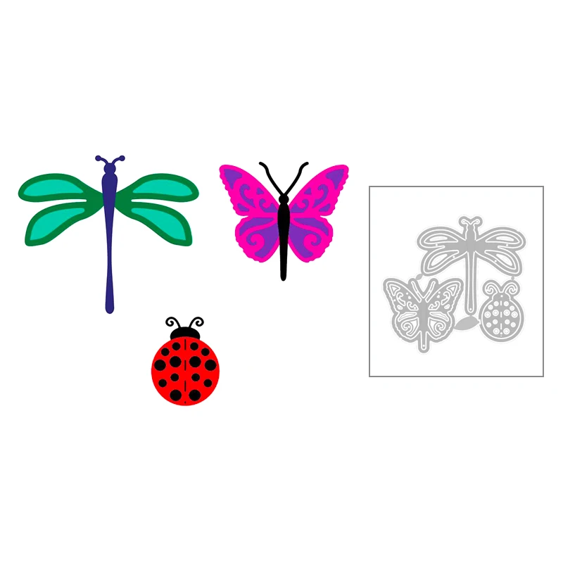 2020 новые животные насекомое Стрекоза бабочка и Божья коровка металлическая