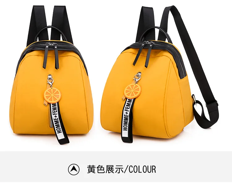 2020 Waterproof Oxford Backpacks Women Solid Pattern School Bags for Teenager Girls Fashion Yellow Backpacks Female Shoulder Bag
