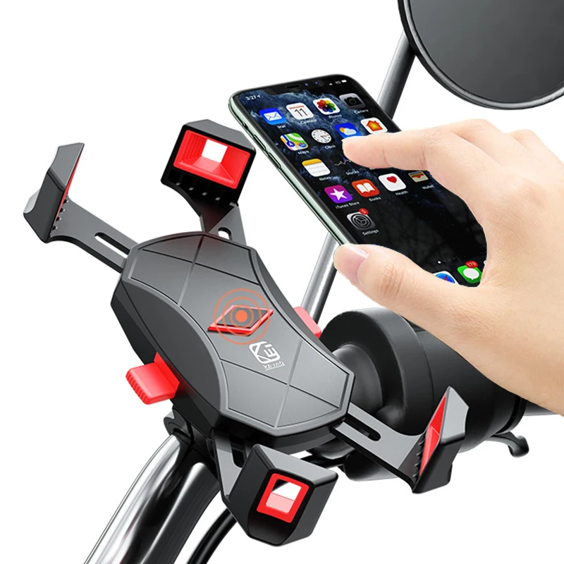 Handlebar Phone Clamp with Aluminum Arms LERWAY Bike Phone Mount,Universal Motorcycle Bicycle Phone Holder Mount with 360° Rotation Fits All Smartphones and GPS Devices Between 4.7-6.8 