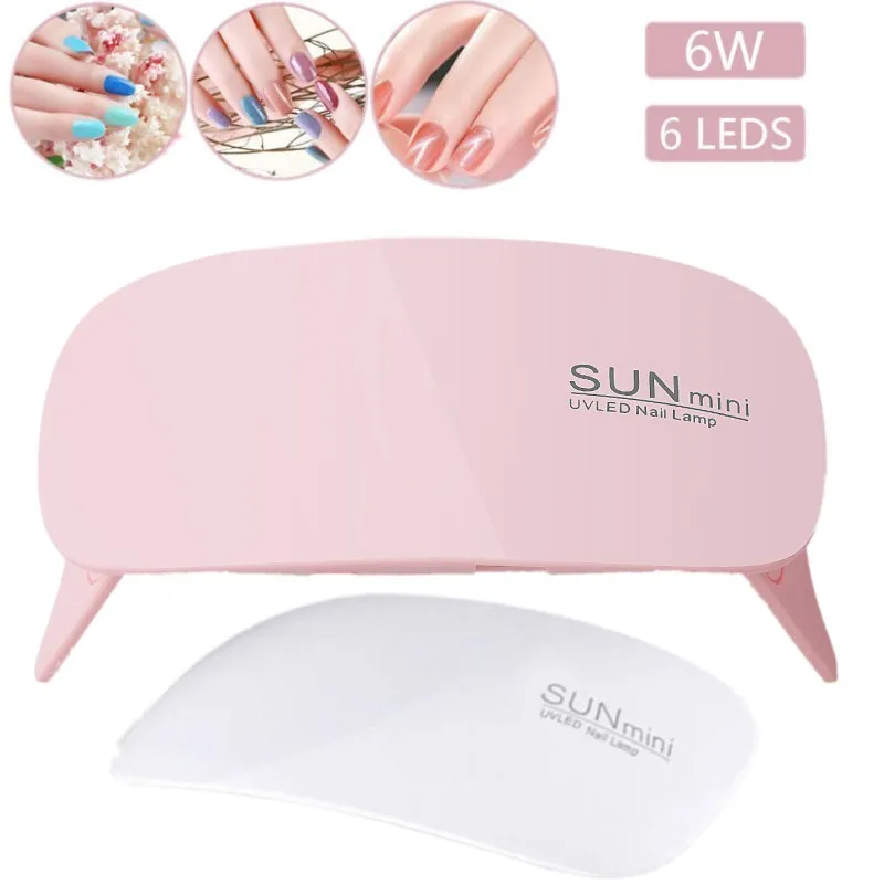 

Mini Portable UVnail lamp LED Light 6W with USB Charger 30s 60s Nail Timer Dryer Nail Polish Nail Light