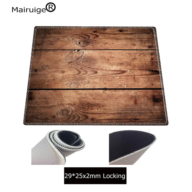 Mairuige Fashion Brown Wood Grain Laptop Gaming Large Locking Edge Mousepad BIG SIZE Rubber Game Mouse Pad for CSGO DOTA Gamer