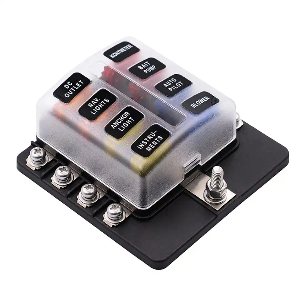 12-36v 8 way screw binding car marine boat fuse holder box with