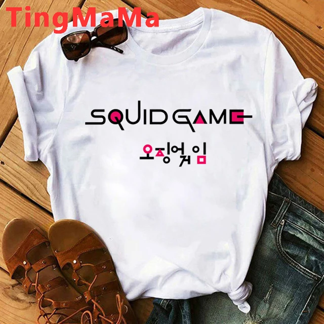 Korean TV Squid Game T Shirt Men Kawaii Cartoon Summer Tops 456 Graphic Tees Unisex Harajuku Fashion Korean Style T-shirt Male 69254