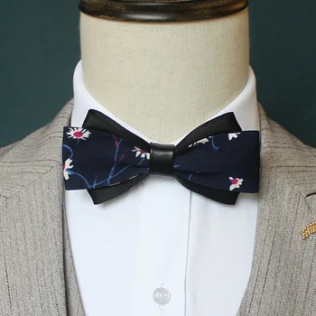 

Handmade British Style lattice Bowtie Necktie for Men Bow Ties Suit Shirt Formal Wedding Multi-layer Collar 12*6 CM Accessories