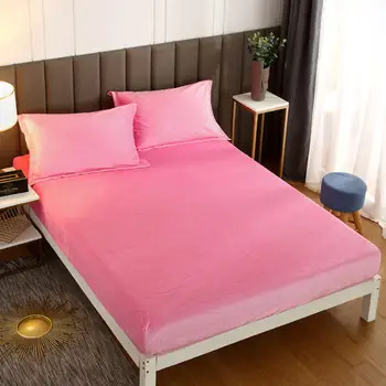 

Fitted Sheet Pure Color Skin Friendly Ployester Multi Size Crystal Velvet Bed Sheet Mattress Covers Quality Flannel Bedspread