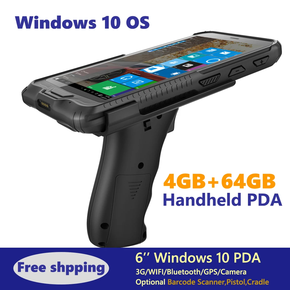 

5.98 Inch Rugged Handheld PDA Windows 10 OS Tablet With 4G RAM 64G ROM 1D 2D Barcode Scanner GSM/3G Camera Wifi Bluetooth GPS PC