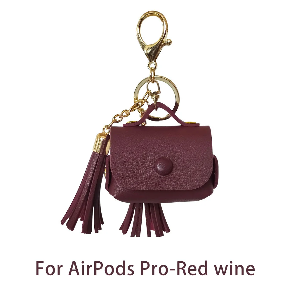 Модный кожаный чехол Hedset из поликарбоната для Apple AirPods Pro, аксессуары для наушников, мини сумка для AAirpods 3 с брелоком