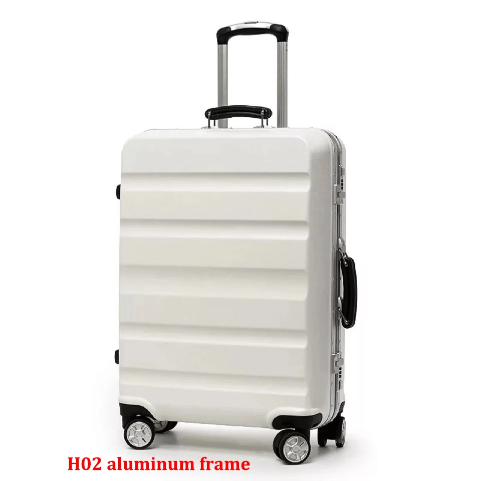 ПК 20''24/28 дюймов Дорожная сумка на чемодан на колесиках Прокат троллейбусов кабины, сумка для багажа Сумка Для женщин Стильный чемодан - Цвет: aluminium frame