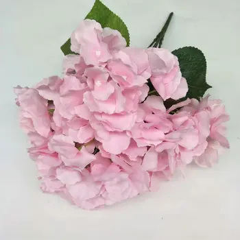 

1PC Artificial Fake Flowers 47CM 5 Forks Hydrangea With Leaf Plant Wedding Scene Layout Home Decoration Flower Arrangement