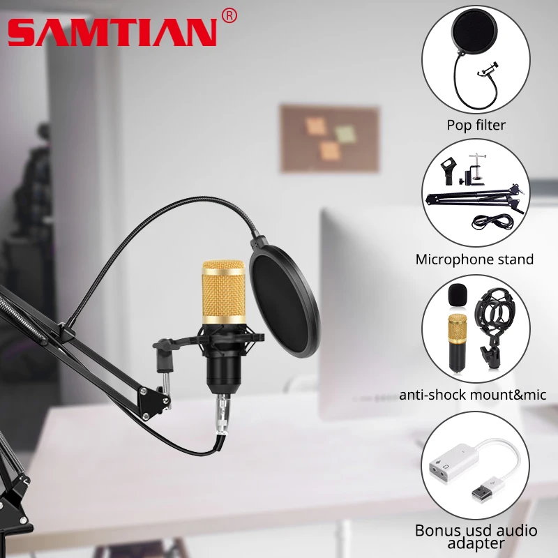 SAMTIAN микрофон BM 800 конденсаторный Аудио Студийный вокальная запись KTV караоке с