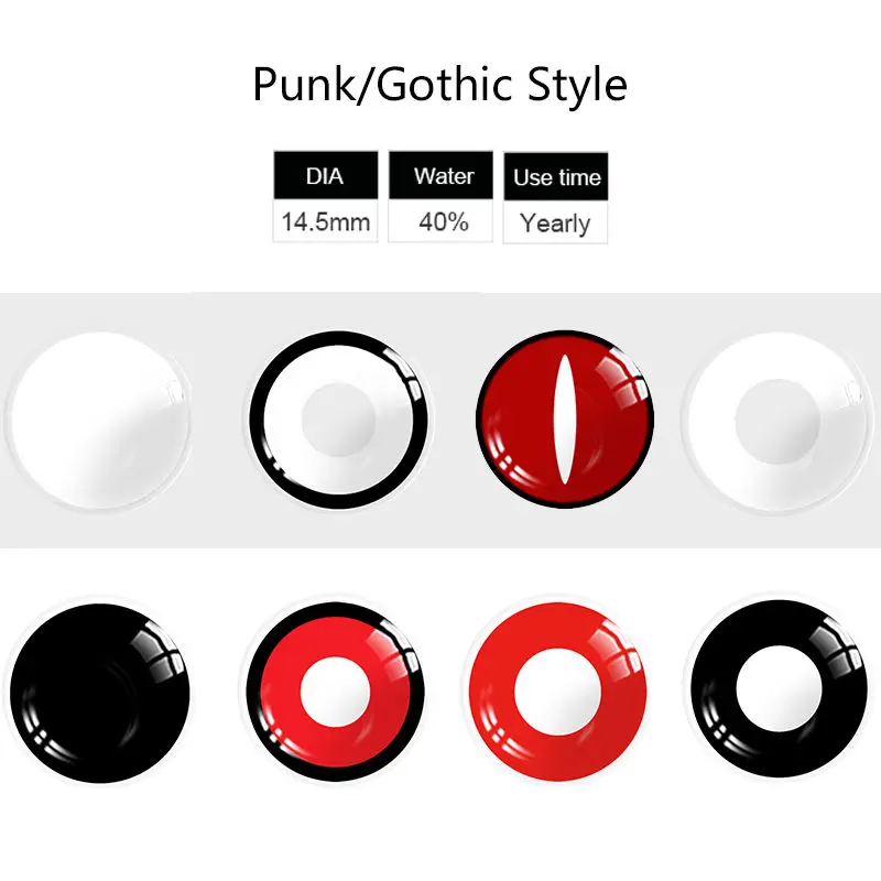 Vibrant Halloween Anime Cosplay Contact Lenses – Multicolored Edition (2-pack)