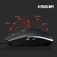 Проводная игровая клавиатура Мышь эргономичный 4-Скорость Точек на дюйм регулировки RGB мыши с подсветкой для портативных ПК OD889