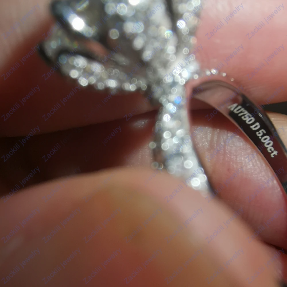 Stunning 5 Carat Diamond and Blue Diamond Engagement Ring