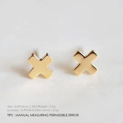 YE14814golden Модные золотые серебряные серьги-гвоздики из нержавеющей стали для женщин офисные маленькие Эффектные серьги-гвоздики минималистичные вечерние ювелирные изделия - Окраска металла: YE14814golden