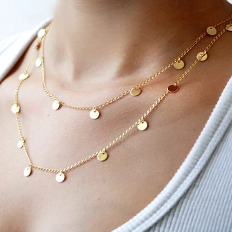 

Bohemia Long Collier Femme Necklace Women Gold Coin Necklace Jewelry Collares largos Colar For Bijoux Femme Collier Gift N004