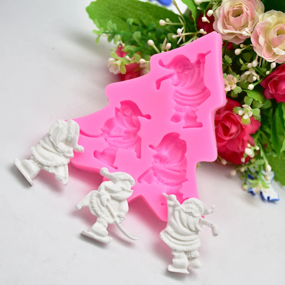 

Christmas Tree Shape Santa Claus Model Silicone Cake Mold Fondant Chocolate Handmade Silicone Mold Plaster Candle Epoxy Mold