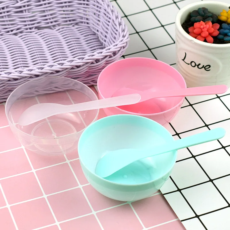 

1 Set DIY Bowl Set Mud Tool Mixing Bowl With Spoon Crystal Mud Kids Toy Colorful Slime Container Box DIY Plasticine Slime Set