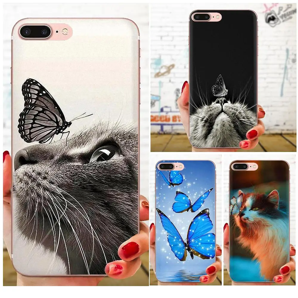 Butterfly Stand On The Cat Nose TPU Call Box For Xiaomi Redmi Mi 4 7A 9T K20 CC9 CC9e Note 7 9 Y3 SE Pro Prime Go Play | Мобильные