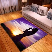  Beautiful Back View Sunset Sunset Personality Art Anti-slip Mat Carpet Floor Mat Door Mat Bedroom Living Room Home Decoration 