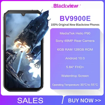 Перейти на Алиэкспресс и купить Blackview BV9900E IP68 водонепроницаемый смартфон 6 ГБ 128 ГБ Helio P90 прочный телефон 4380 мАч 48мп камера NFC Android 10 мобильный телефон