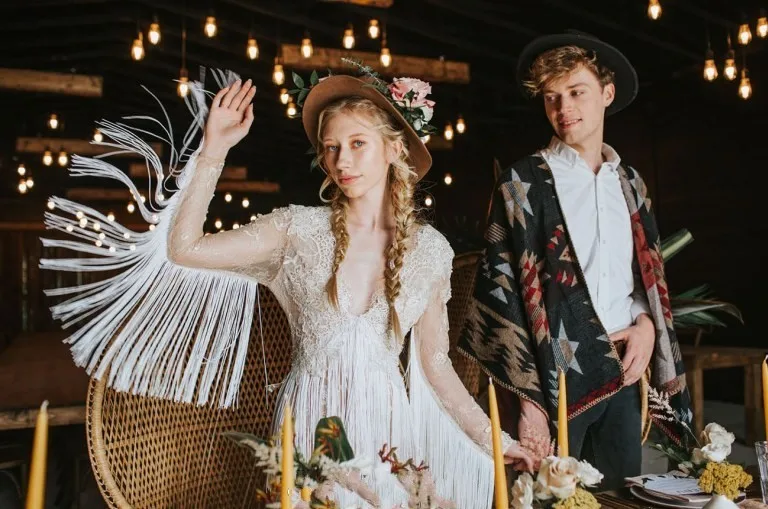 Vestido De Noiva винтажное свадебное платье в богемном стиле цвета шампанского кружевное пляжное свадебное платье с длинными рукавами и кисточками