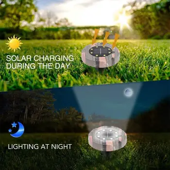 

Outdoor Waterproof Disk Lights Buried Light Durable Eco-Friendly Street Garden Decking Lawn Patio Solar Power 8/12/16LED