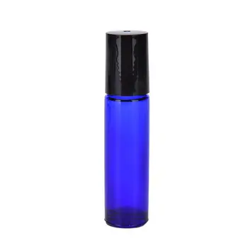 

6pcs 10ml Metal Ball & Brushed Cap Glass Roll On Bottles Aromatherapy Essential Oil Roller Bottles