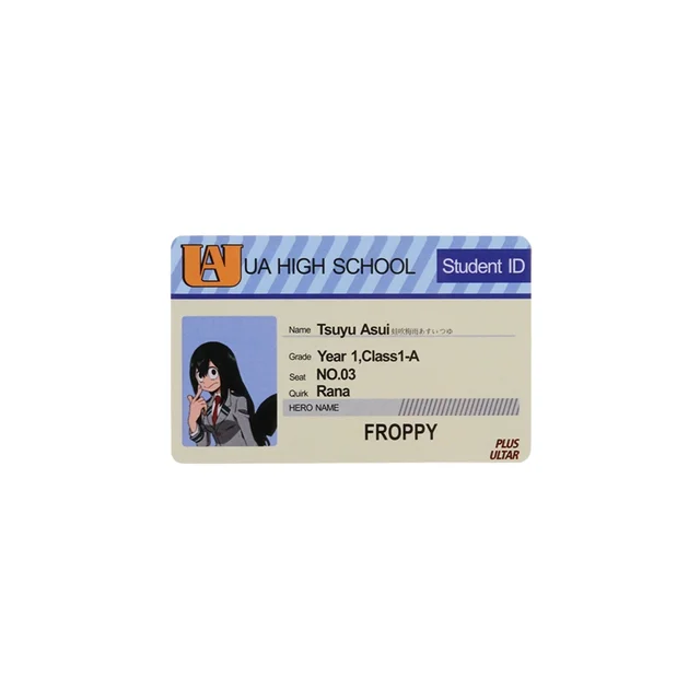 1PCS Anime Peripheral My Hero Academia PVC Student ID Card School Food Card Cosplay Prop PVC Collection Card Accessories 03