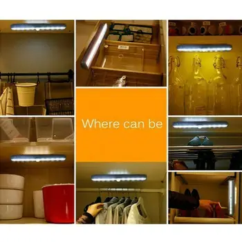 

6 LEDs PIR LED Motion Sensor Light Cupboard Wardrobe Bed Lamp LED Under Cabinet Night Light For Closet Stairs Kitchen
