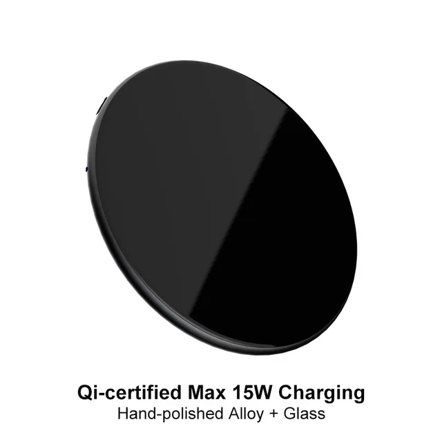 SIKAI 15 Вт 10 Вт Qi Беспроводное зарядное устройство 7,5 Вт 5 Вт для iPhone 11 X/XS Max XR 8 Plus Беспроводная зарядная подставка для samsung S9 S10+ Note 9 8 - Тип штекера: Round black