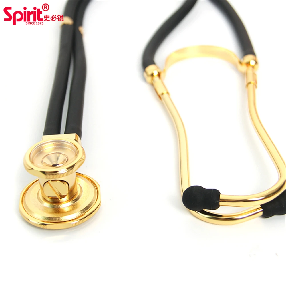  Spirit Cardiology Double-tube Multi-function Dual Head Professional Stethoscope Angle Alloy Listen 