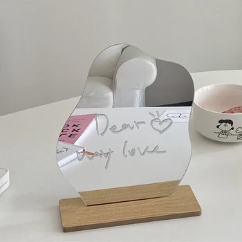 

Ins Makeup Mirror Irregular Make Up Mirror Star Shape Acrylic Lens Wooden Base Maquillaje Beauty Tools