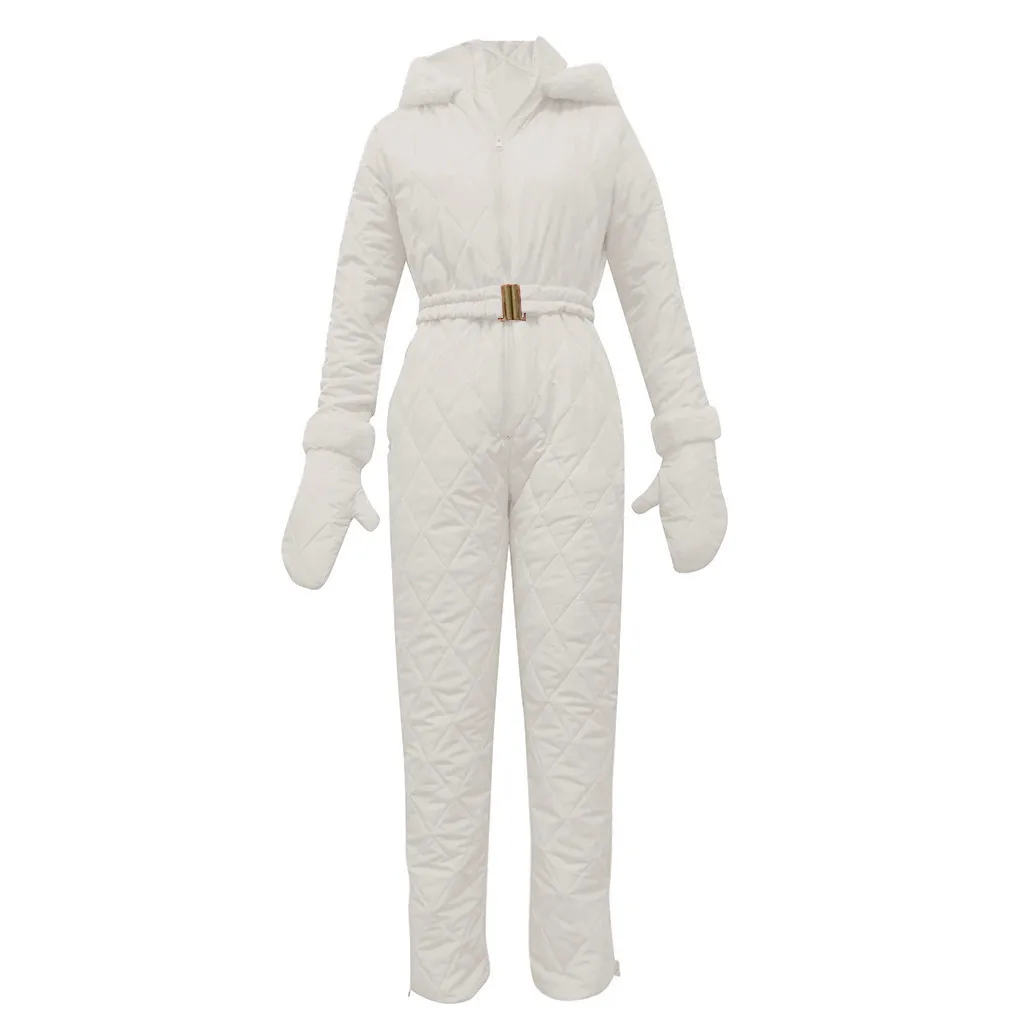 Fashion One Piece Ski Jumpsuit Casual Thick Winter Warm Woman's Snowboard Skisuit Outdoor Sports Skiing Pant Set Zipper Ski Suit