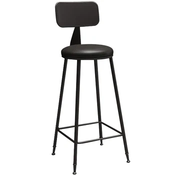 

North Europe Leisure Bar Chair Modern Simple Coffee Shop Backrest Ins Net Red American Industrial Bar Chair High Foot Stool