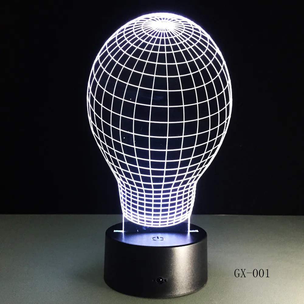 Абстрактная лампочка 3d яркая стерео акриловая лампа USB 3D настольная лампа GX-0019
