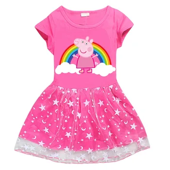 

Peppa Pig Girls Dress Clothes Kids Sets Children Chase Rocky Short Sleeve Toy High Quality Velvet Sweater Suit Doll Summer New