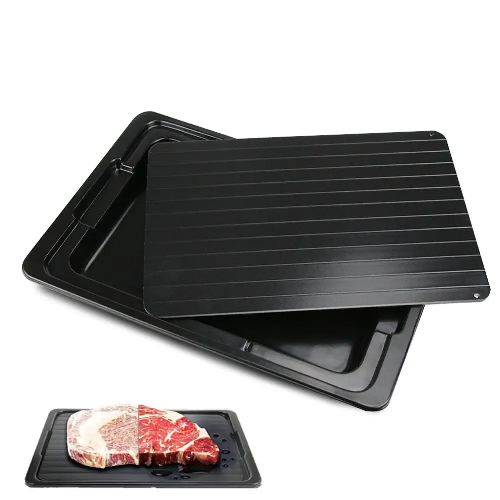 2pcs/Set Fast Defrosting Tray Food Meat Fish Quick Thaw Frozen Board Plate NIGH 