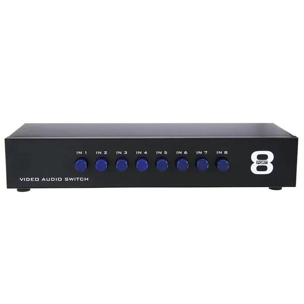 AV Switch Box Composite Selector 8 Port RCA Audio Video 8 In 1 Out To TV Swithcer Adapter for DVD HDTV Converter