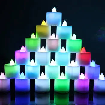 

12pcs Luminous Candle lamp Glow Candle Multicolor Christmas Electronic Candles Decor Courtship Display Flashing Party LED Light
