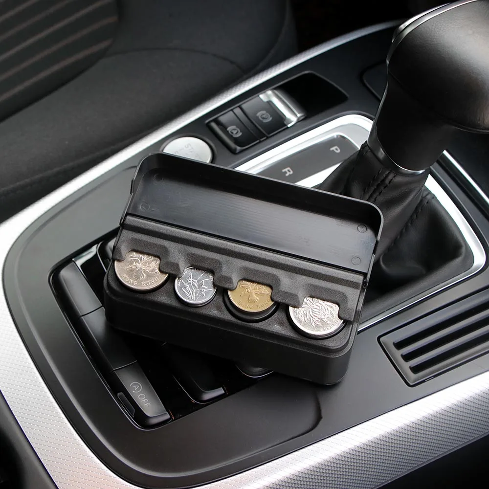 

Car Coins Storage Box Interior Accessories Pocket Telescopic Dashboard Coins Case Car Organizer Plastic Holder Container