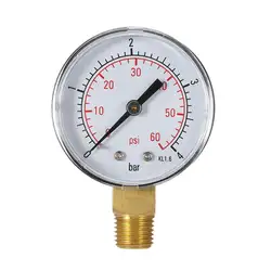 0-4bar/0-60psi воздушный компрессор гидравлический измеритель давления топлива воздуха масла высокого вакуумного манометра 1/4 "NPT Боковое