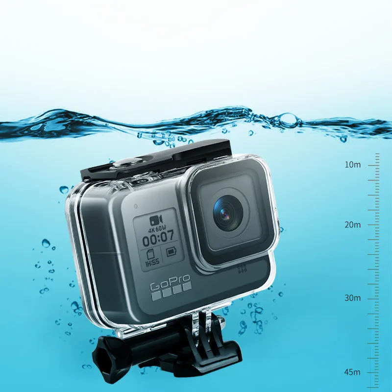 60 м подводный водонепроницаемый чехол для GoPro Hero 8 черный Экшн-камера защитный корпус крышка оболочка рамка для GoPro 8 аксессуары