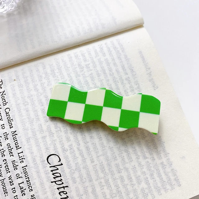 2021 Autumn New Fashion Women Hair Claw Clip Accessories Acrylic Geometric Color Grid For Sweet Girls Shark Hairpins Headdress B-05